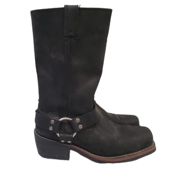 Harley-Davidson Galinda Black Leather Harness Motorcycle Boots D83254 - Picture 4 of 12